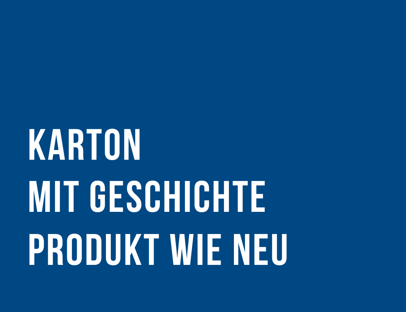 Karton mit integrierter Geschichte – Neues Produkt wie neu